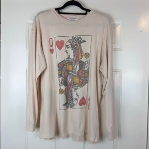 Daydreamer for Free People Queen long sleeve graphic tee sz Large